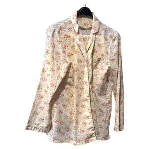 Simpsons Vintage Floral Pajama 2‎ piece M/M Sleepwear Loungewear Button Up